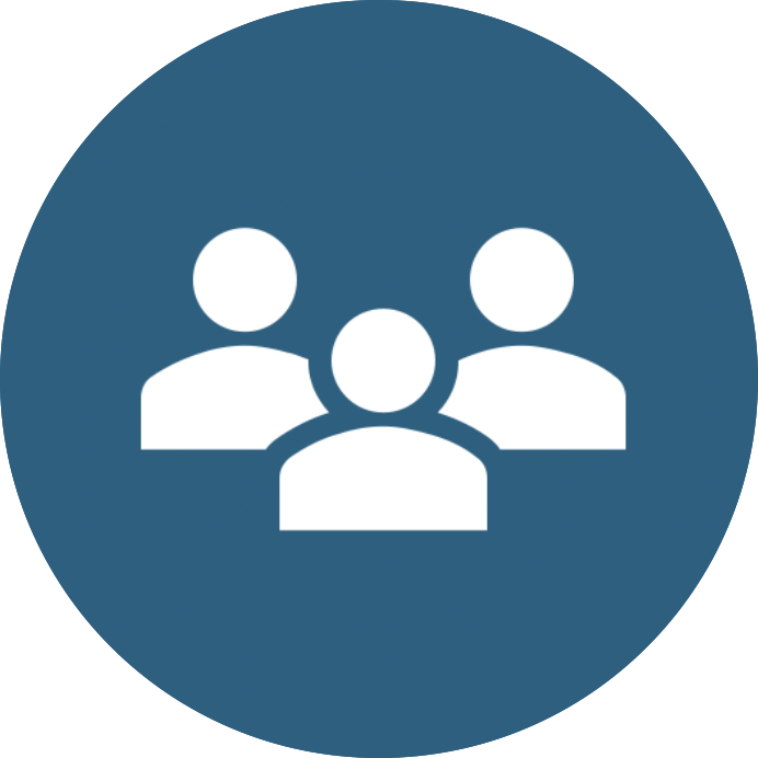 Silhouettes of three people