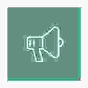Advocate icon - white speaker outline on green background