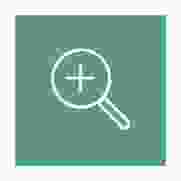  Build Capacity icon - white magnifying glass outline on green background